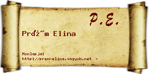 Prém Elina névjegykártya